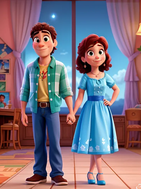 romantic couple, igual aos filmes Disney Pixar