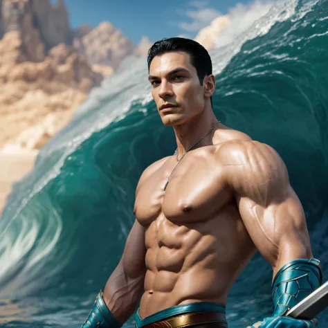 blurred photo of a man with no defined muscles, Portrait of Prince Namor, medium close - up ( Mcu ), Prince Namor, 8k portrait render, Superhero portrait, Personagem pequeno. Motor Unreal 5, Fotografia MCU, foto plano americano, next gen, Avatar Aang as Pr...