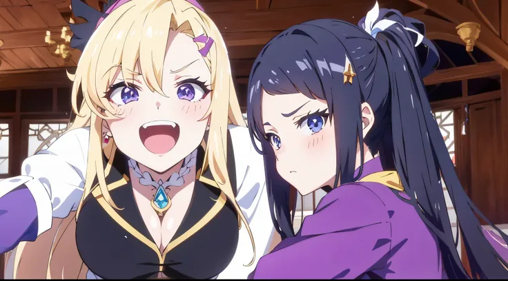 two anime girls in purple dresses are next to each other, popular Isekai anime, Impacto de Ayaka Genshin, Isekai, Anime de hoje ainda em destaque, ayaka jogo genshin impact, 2 0 1 9 captura de tela do anime, Personagens de Azur Lane, Overlord Temporada 4, ...