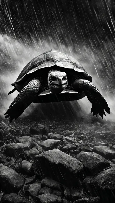 (black and white photos of giant turtles and giant stone tablets), majestic, majestic, stunning effect, black and white

backgro...