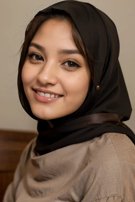 hijab doggy smile face brown eyes brown hair