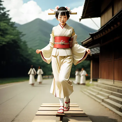 Maiko walks the tightrope