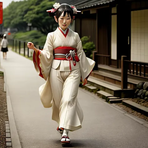 Maiko walks the tightrope