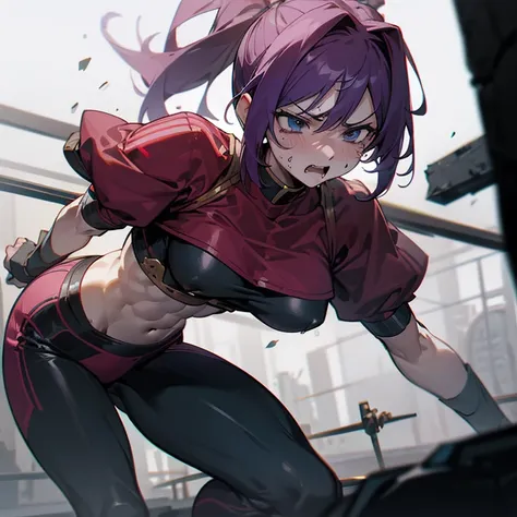 The strongest fighting queen with abs was humiliatingly defeated，Bruises，Being beaten to the point of collapse and unable to fight back，Moan in pain