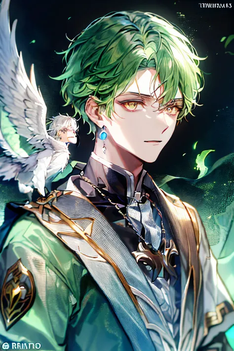 um homem de cabelos brancos e olhos azuis, Beautiful androgynous prince, delicate androgynous prince, cara bonito na arte demon slayer, cara de anime alto com olhos azuis, Keqing de Genshin Impact, inspirado em Bian Shoumin, prussia, anime em estilo fantas...