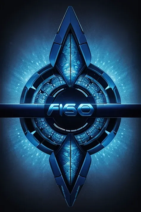 create a blue Logo with the word FSO highlighted, Logótipotipo, fish core., esportivo, 3D, cena completa filmada, Fantasia, design fractal, limpo