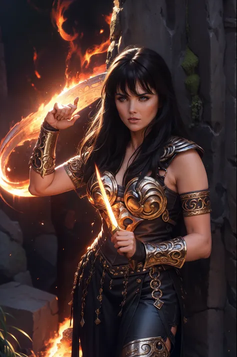 xena warrior princess,warrior,goddess,strong,brave,beautiful,determined,leather armor,sword,battle,war,powerful,ancient,fierce,n...