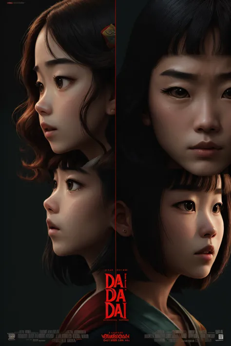 Crie um poster de filme da disney com o nome " Dai dai dai, face is mine" com um personagem de cabelo curto e vesgo