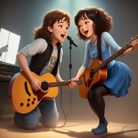 Disney-Pixar style duet,