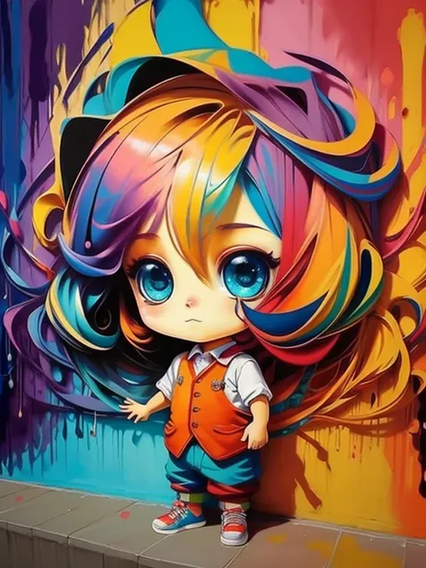 (peixe),  Eduardo Kobra acolchoamento ,multidimensional geometric PORTRAIT wall, arte, chibi, menino,
yang08k, lindo, colorido,
obras-primas, qualidade superior, melhor qualidade, arte oficial, beautiful and aesthetic,