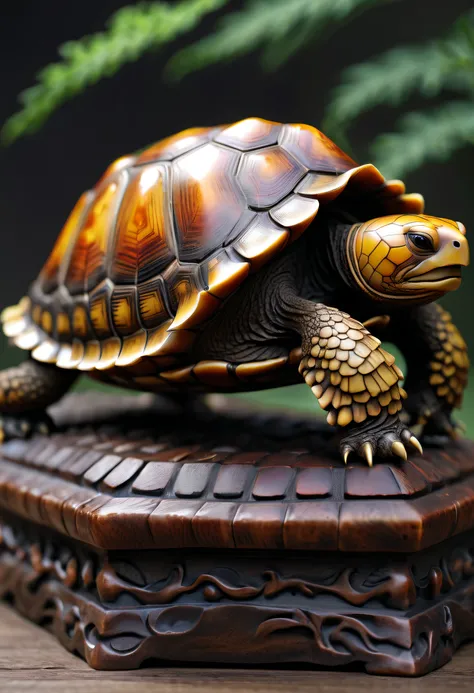 Best quality at best，tmasterpiece，超高分辨率，1（long：1.2），（finely：1.2），golden turtle，Turtle-shell dragon-headed monster，Chinese totem tortoise shell，china idol，Ancient divine beasts，With base，（The texture is very real：1.2），（Glowing colorful tortoise shell：1.2），（...