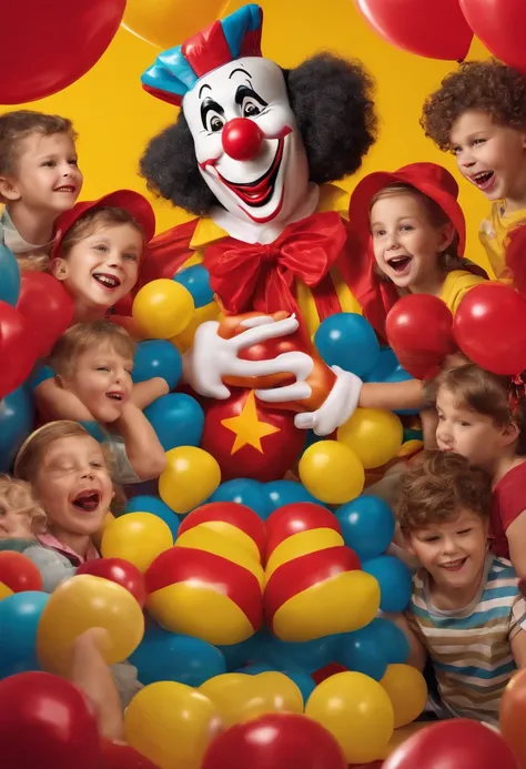 Sleazy McDonalds Clown teaching a group of kids how to make balloon animals,original,Ronald McDonald