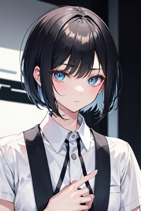 Short Hair Hair, black hair, handsome girl, F