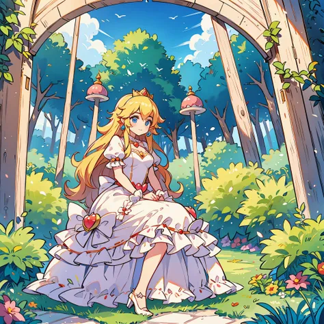 princess peach, garden