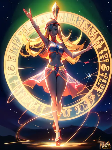 yelan, dark magician gils, vestido rojo, pelaje blanco,((see through)), extremadamente detallado,(( tanga))),sonriendo, anime re...