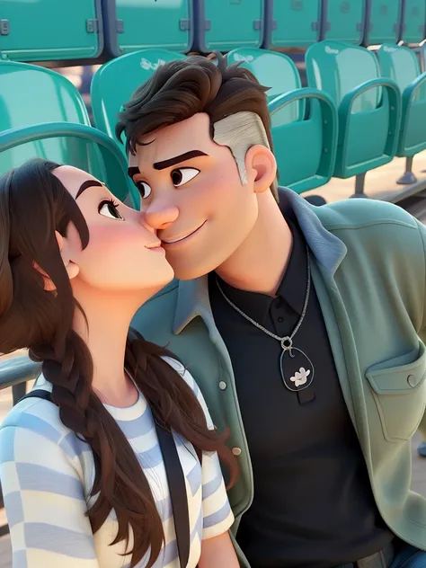 Um casal estilo Disney Pixar, alta qualidade, melhor qualidade.