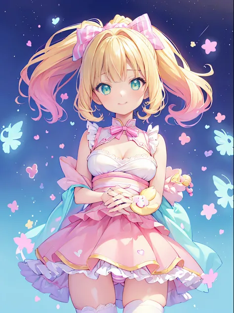 masutepiece,  longing, closeup cleavage, Big eyes, Kawaii Tech, kawaii, Cute, Pastel colors, Best Quality, cheerfulness, Deep background, Symmetrical, Head Tilted、、、、、1girl in, lightsmile, Shiny skin, Best Quality, masutepiece, (Game CG:1.4), NSFW, Detaile...