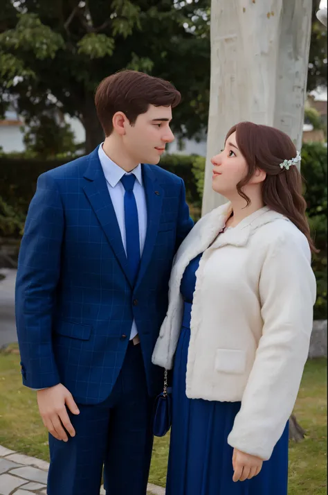 there is a man and woman standing next to each other, with a tree in the background, fotografia, foto do casamento, retrato de casal, Lovely couple, Retrato no meio da foto, retrato de casais, Valentina Embaralhamento, foto retrato, Retrato de duas pessoas...