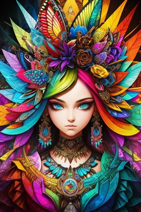 ((best quality)), ((masterpiece)), (detailed),
In a unique digital illustration,
A mesmerizing blend of art styles and visual elements comes together to create an extraordinary piece. (Mixed media fusion:1.3), (eclectic aesthetics:1.2), and (experimental t...