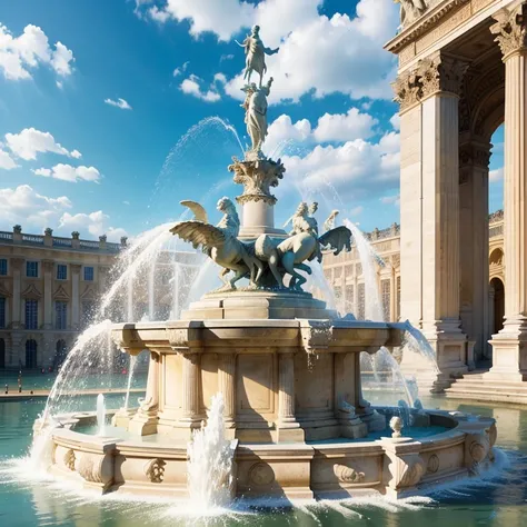 Apollos Fountain Spouting Fountain, Palace of Versailles, Fountain Splashing Violently, Fountain Splashing Violently