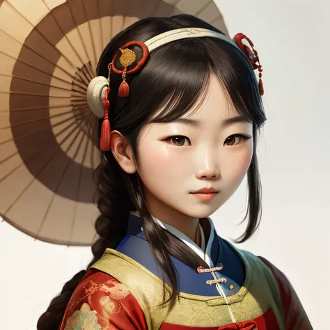 Draw a picture of a Tang Dynasty girl with high definition details