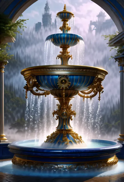 (((fused fountain is eternal fantasy and irresistible allure and intricate gears and clockwork mechanisms:1.3))), (((surrealism fountain illustration:1.4))), (((radiosity rendered in stunning 32k resolution:1.3))), highest quality, highly quality, (((crisp...