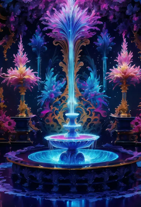 eternal fantasy fountain of alcohol ink illustration, (((radiosity rendered in stunning 32k resolution:1.3))), highest quality, highly quality, (((crisp clarity that is unmatched:1.3))), (((beautiful detail glow:1.3))), imagine a visually striking illustra...