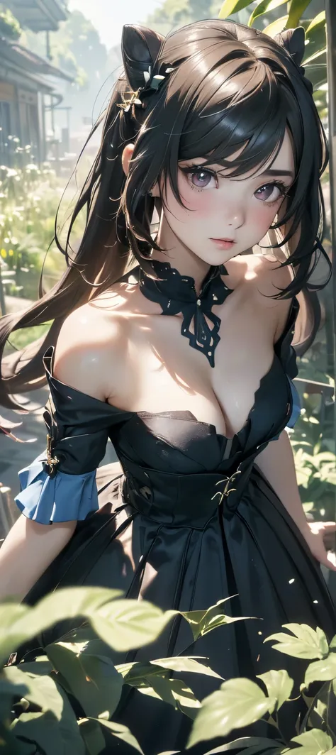 (((8k wallpaper of extremely detailed CG unit:1.2, masterpiece, hight resolution:1.2, top-quality:1.2, masterpiece))), ((a very beautiful woman, Camisole, Wearing a blouse)), ((extra detailed face, Highly detailed black eyes, extra detailed body, Top quali...