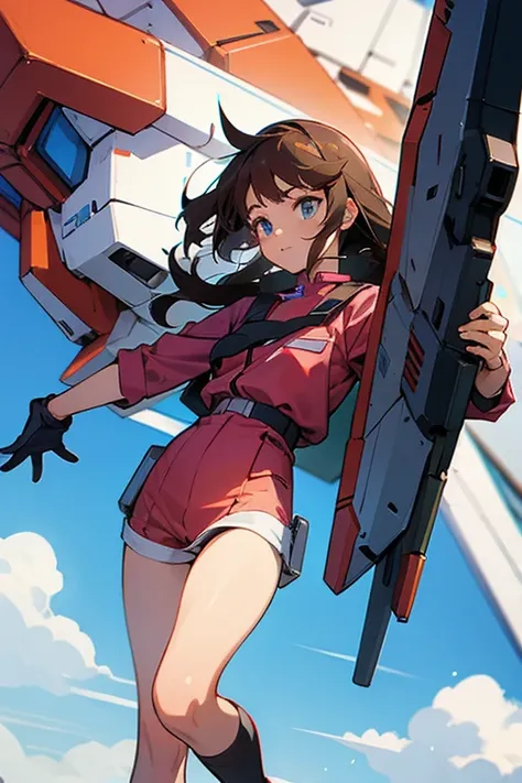 Girl piloting a gundam