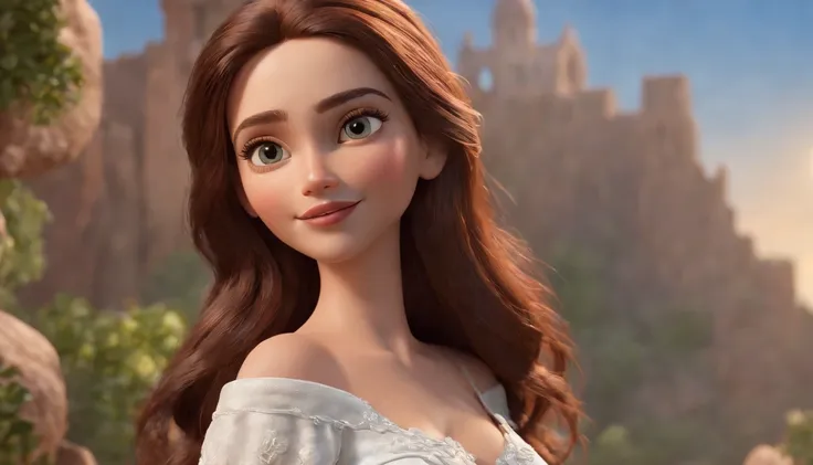 a pixa Disney cartoon  of biblical times "Generate a realistic depiction of Jesus in Heaven leading many people dress in white, com flores coloridas ao redor e luz suave iluminando seu rosto." high definition image, detalhamento alto e estilo fotorrealismo...