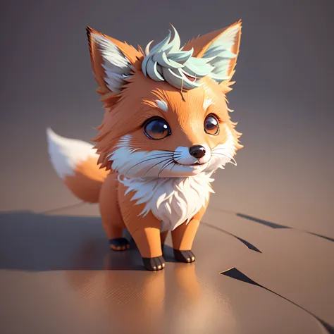 tiny cute isometric fox emoji, soft smooth lighting, with soft pastel colors, 3d icon clay render, 120mm lens, 3d blender render...