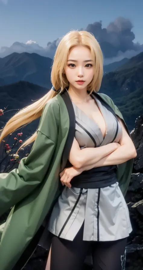 Real life adaption of this character , Adult Japanese beauty face , (realistic same hair) , (realistic same outfit),realistic background , realistic light, realistic shadow, realism, hyper realistic,(photorealistic:1.2), normal small eyes,big breast,wear r...