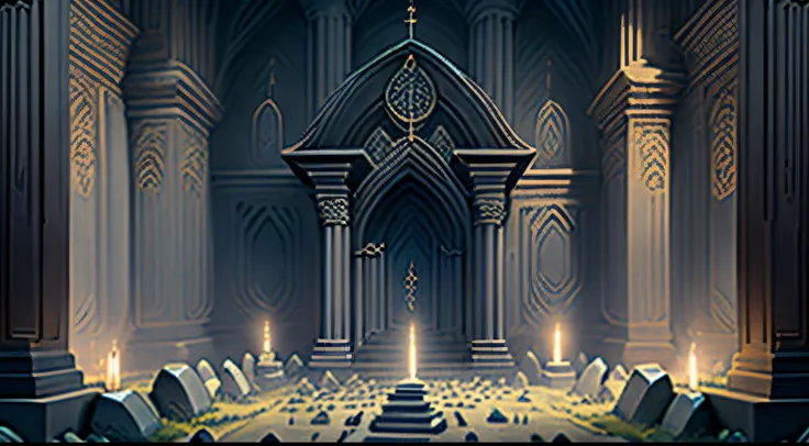 Spiritual Hall，grave stones，Highlight the mourning hall，Ghost background