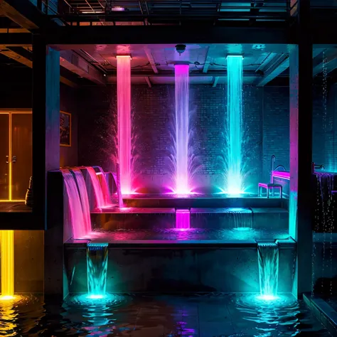 hi-tech, Water Fountains, hitech Fountains, loft, neon, Water