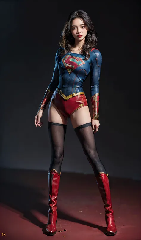 Suffering、mouth is always open sloppily、Drool is always dripping from my mouth、Asian Beautiful Girl、(((Wear black tights on your beautiful legs.)))、(((beauty legs)))、(((facial expression of smile)))、((((Make the most of the original image)))、(((Supergirl C...