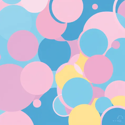 Color selection： Use soft primary colors，Such as light blue、Light pink、yellowish，to highlight the sense of innocence。 abstract graphics： Use simple circles and arcs to express the image of children，create an abstract、Nondescript childhood scenes。