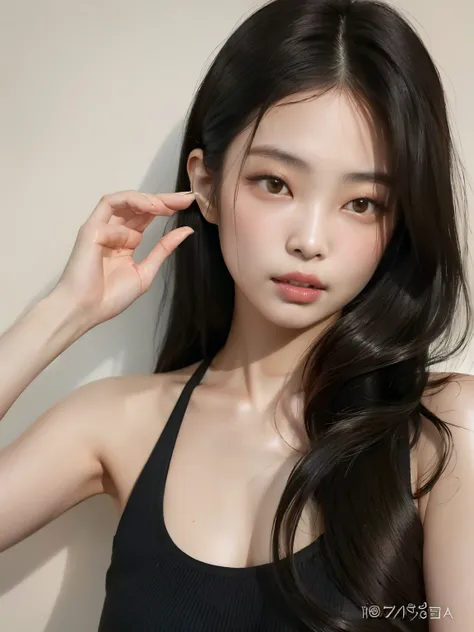 Arafed Asian woman with long dark hair wearing a black top, Joven y adorable rostro coreano, Hermosa joven coreana, Hermosa joven coreana, young cute wan asian face, Chica coreana, Hermosa mujer surcoreana, Hermosa modelo china, Wan adorable cara coreana, ...