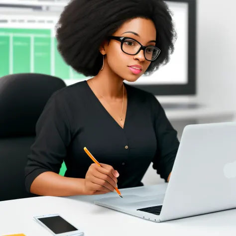 Image of a black woman working in e-commerce