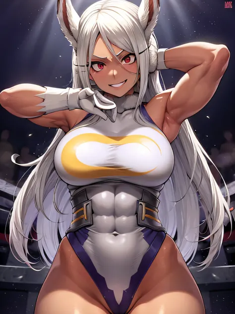 personaje de anime con un culo muy grande, Personaje del juego de lucha, Pose de lucha, Pose ruda, most strongest pose, Pose de lucha, chica musculosa, Chica en forma, Tifa Lockhart con pelo blanco, Thicc, Chica perfecta de pelo blanco, commission for high...