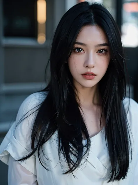 ( masterpiece, top quality, best quality, official art, Beauty and Aesthetics,8k,17 years old girl,ultra detailed,raw photo:1.5),(photorealistic:1.4), (black hair:1.5), Dreamy, cinematic lighting, PerfectNwsjMajic, , Surrealism, UHD, ccurate, Super detail,...