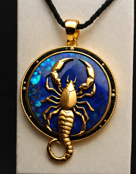 Item design, pendant design, Logo design， (Scorpio pendant design), （Set double opal）, Black gold border, lapis lazuli，turquesa，black shell，Taurus symbol,( Golden freehand little scorpion）， Van Cleef &amplifier; alpes & alps , cartier, Background with: The...