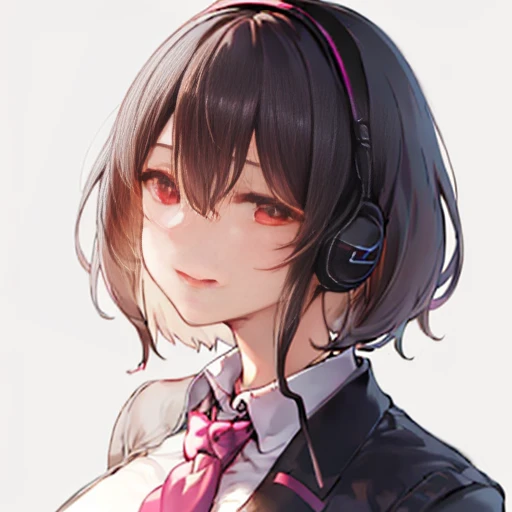 best quality, masutepiece, hight resolution, 1girl in, 茜s, (a dark-haired:1.8), brown eyes, black jacket, headphones, teepee, na...