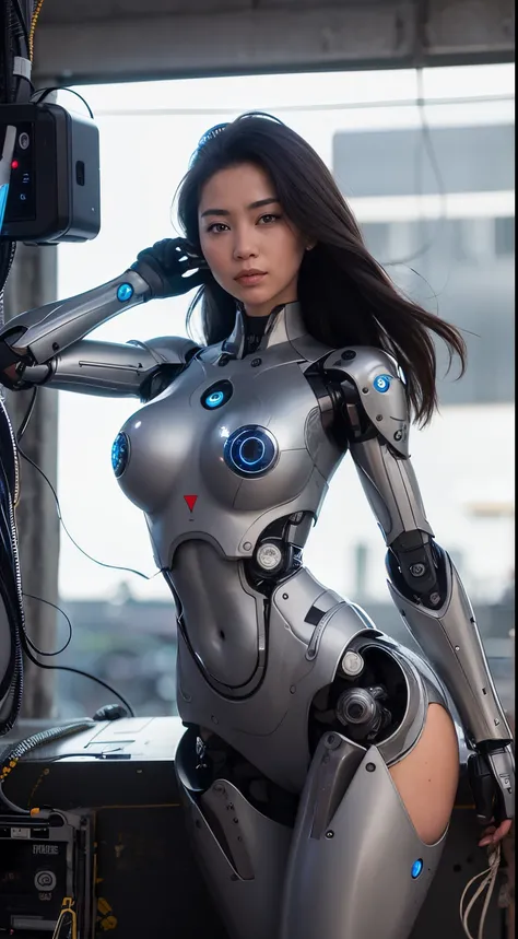 Arafed Woman in a futuristic costume posing in a room, linda chica cyborg, Hermosa chica cyborg, Chica androide perfecta, Chica cyborg, Hermosa chica blanca cyborg, Robot hembra, Chica robot, Oppai cyberpunk, cuerpo cyborg ginoide, Perfecto anime cyborg mu...