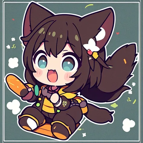 Canine ears,girl with,Brown hair,pow pause