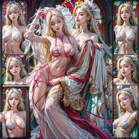 ( Masterpiece:1.25, exposed:1.2, White and vivid colors, navel),  (sexy junior idol), ((face variations)), portrayed in the best quality and high resolution. The image should be ultra-detailed, realistic, and photorealistic with a touch of rawness. back li...