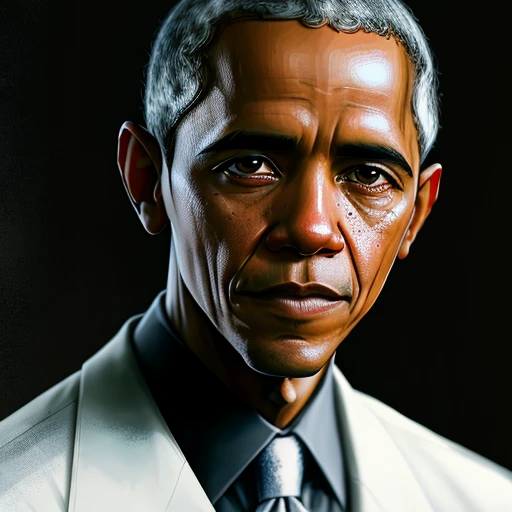 A portrait of Barack Obama dark background, dark tones