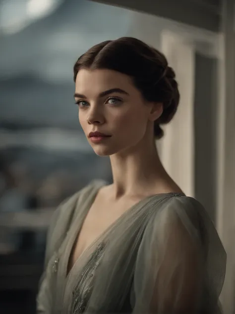 Realista, linda loira (Anya Taylor-Joy), (atriz, Anya Taylor-Joy rosto)
(Atriz, modelo), detalhado, olhos sedutores (seios grandes), (corpo inteiro), vestindo Blade Runner 2049, traje Netflix streaming, (cidade futurista), tempestade, a obra-prima de melho...