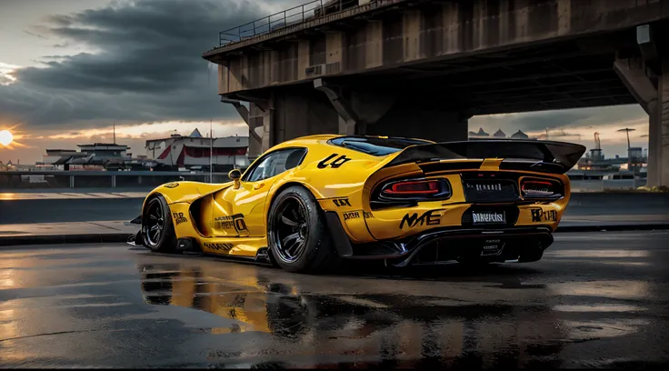 ((dodge viper gts-r)), solo, ((jonsibal design works body kit)), blacked out, front bumper splitters, carbon fibre universal rea...