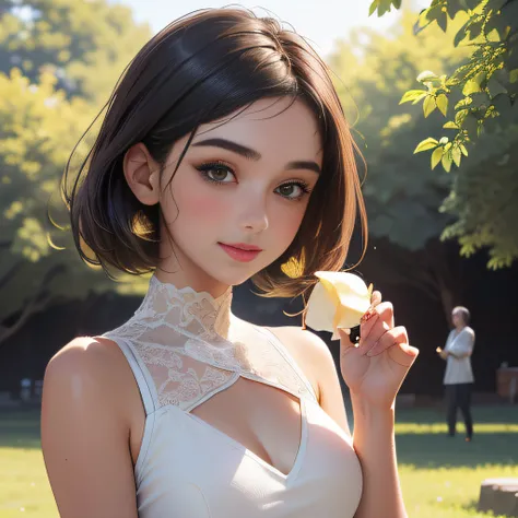 (Extremely detailed 8k wallpaper:2), (photo:2), (22 years old soigne Beautiful girl:2), (gives a lecture to friends:2), detailed (Face and eyes), (hyper realistic:1), (highly detailed:1), (epic realistic:1), rim light, (maximum details:1), cozy, (fullbody:...