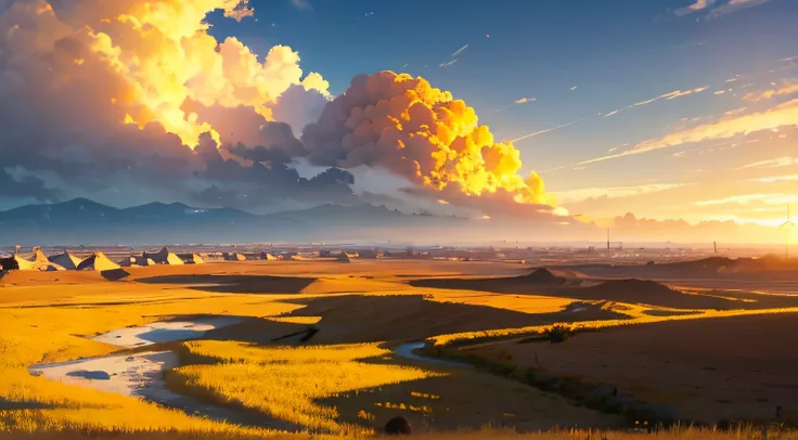 Hermosas vistas (obra maestra), apocalypse landscape (La mejor calidad), Cielo Amarillo